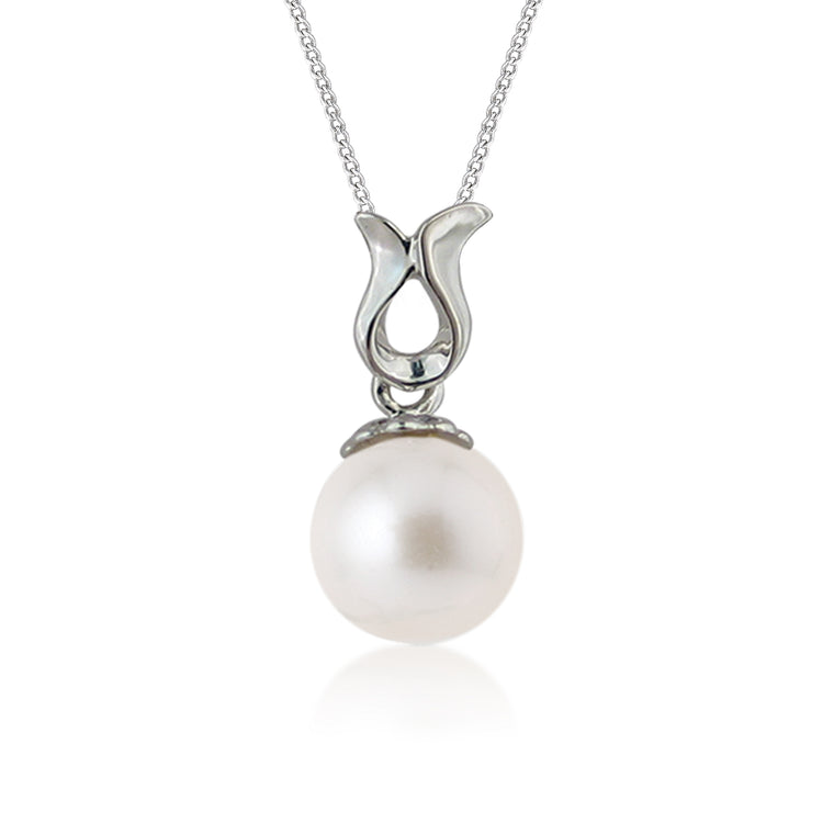 "South Pacific" 18K White Gold & Diamond Cultured Pearl Pendant