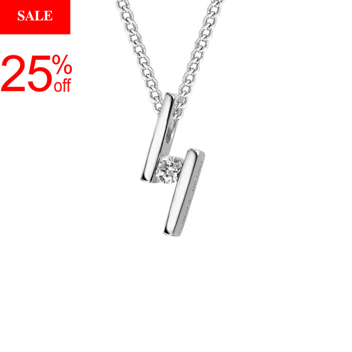 18K White Gold & Diamond Pendant