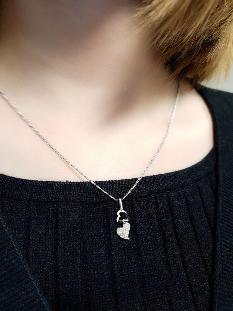 18K White Gold & Diamond Pendant