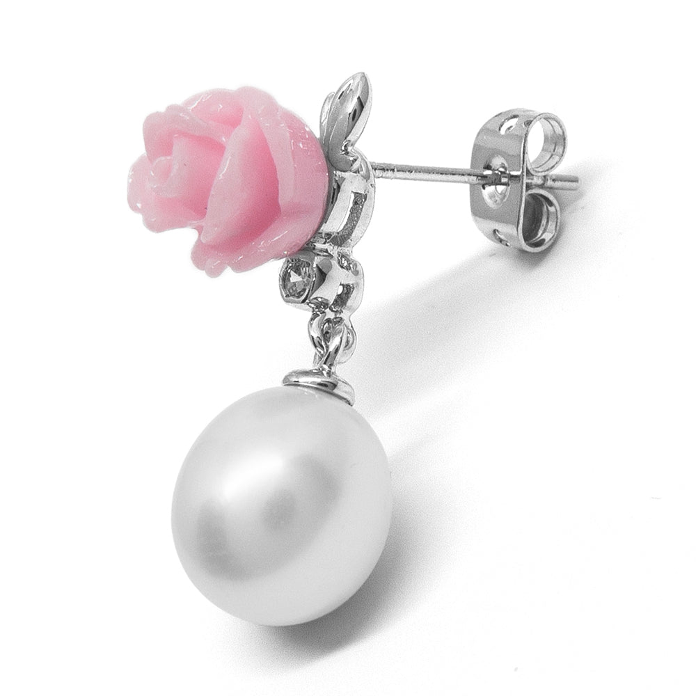 “La Vie en Rose” Cultured Pearl Earrings