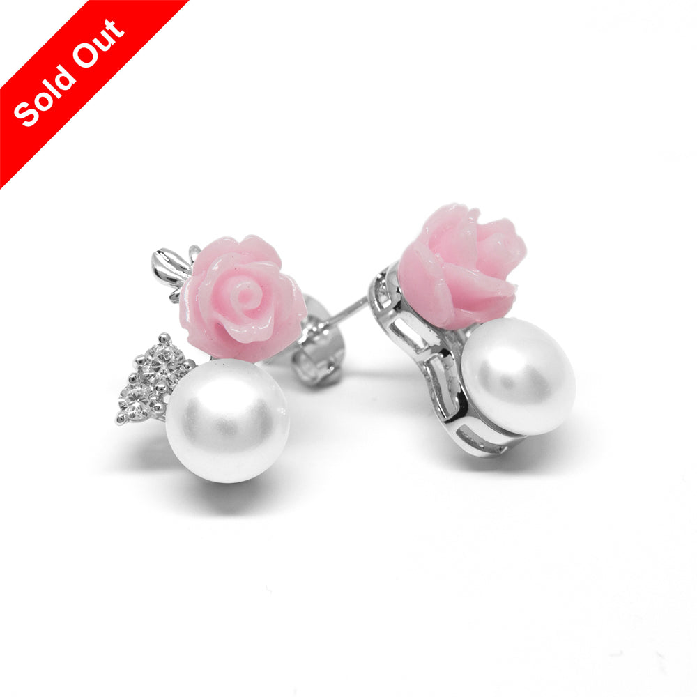 ''La Vie en Rose'' Cultured Pearl Earrings