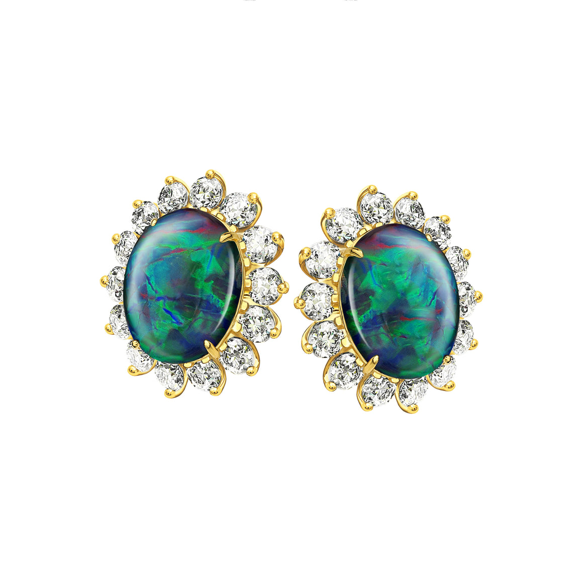 Australian Triplet Opal Sterling Silver Earrings