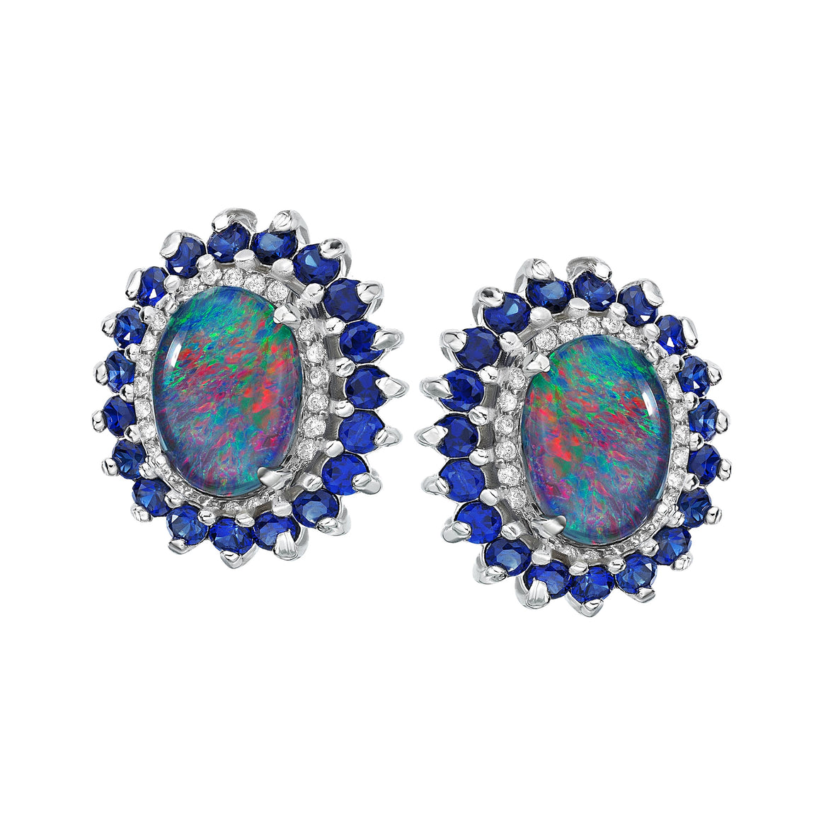 Australian Triplet Opal Sterling Silver Earrings