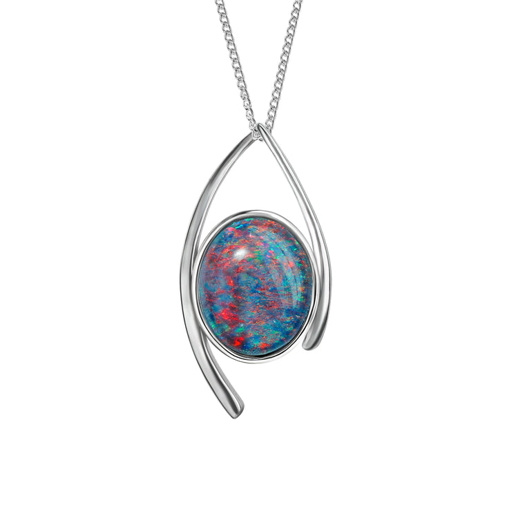 Australian Triplet Opal Sterling Silver Pendant