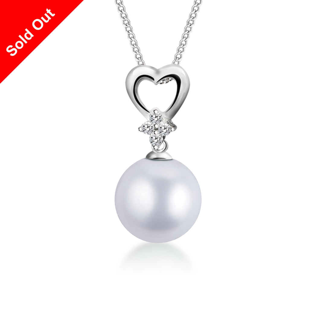 "South Pacific" 18K White Gold & Diamond South Sea Pearl Pendant