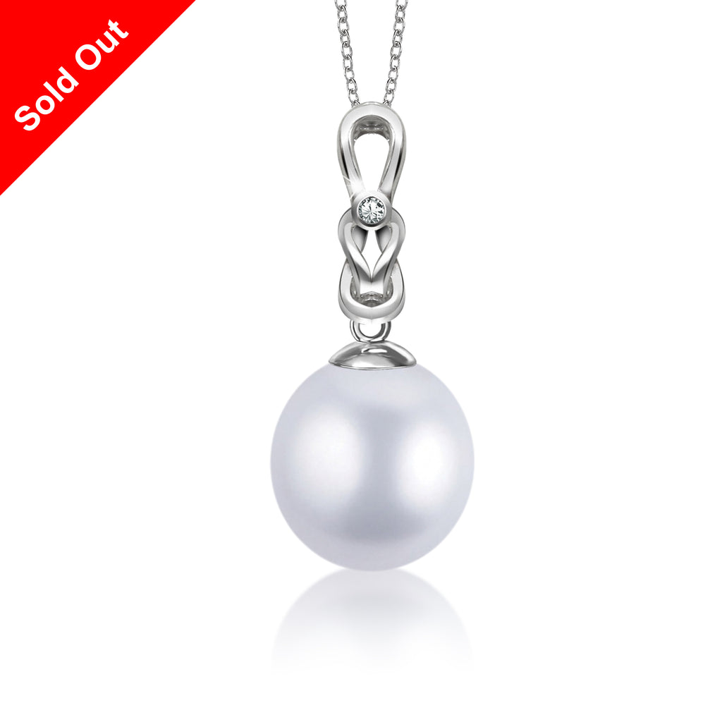 "South Pacific" 18K White Gold & Diamond South Sea Pearl Pendant